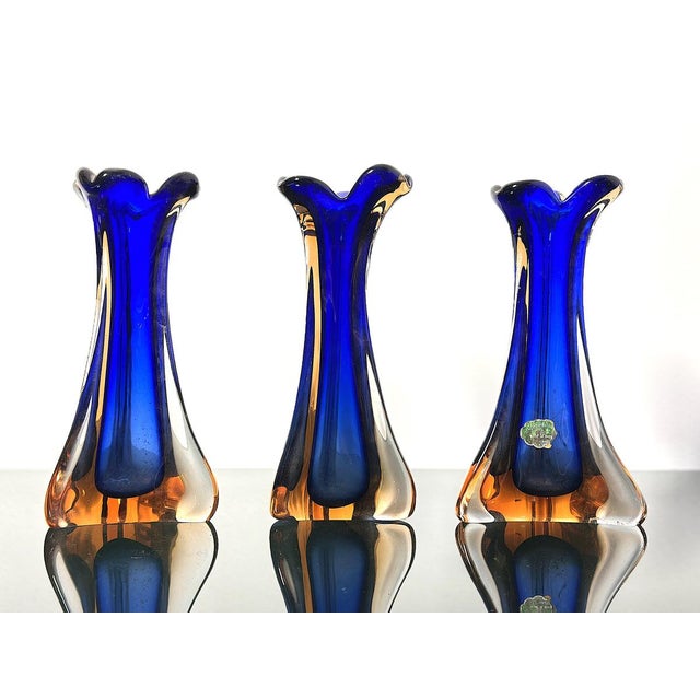 Vintage Murano Glass Vases, 1960s, Set of 3 For Sale - Image 6 of 8