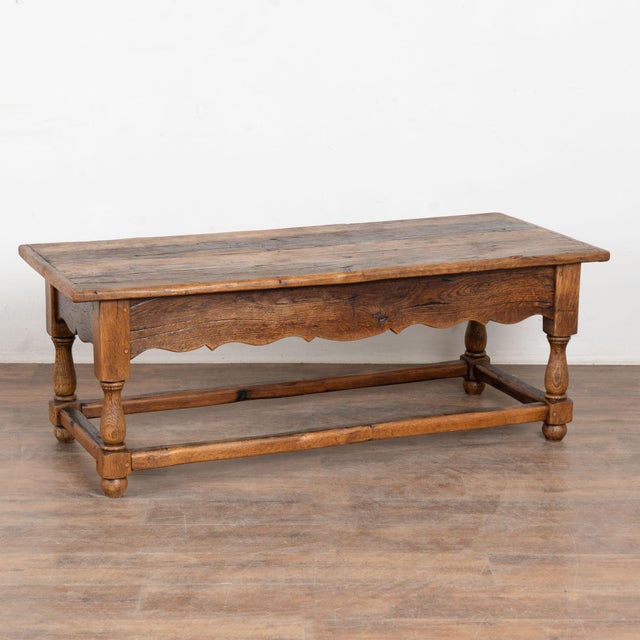20th Century French Oak Coffee Table With Drawer For Sale - Image 12 of 12