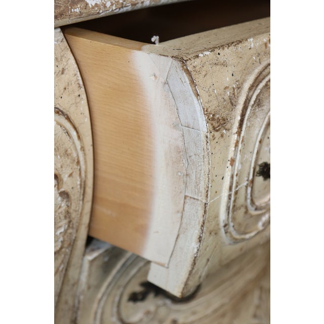 Pair of Country French Style Distressed Paint Decorated 3 Drawer Night Stands For Sale - Image 16 of 16