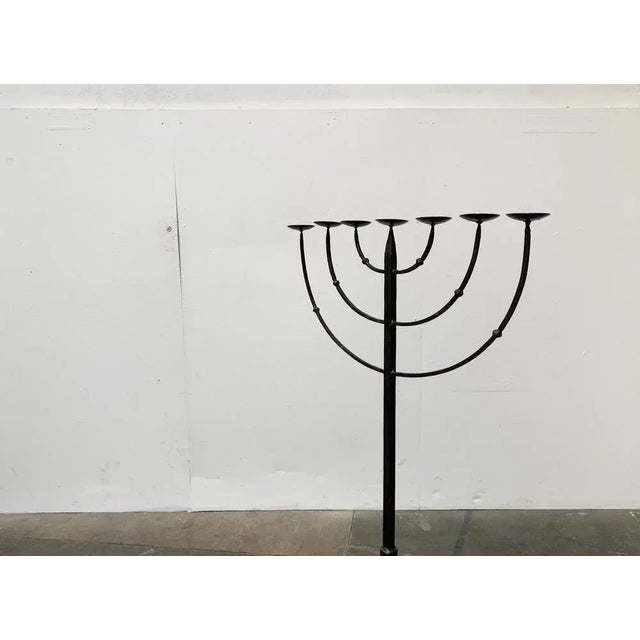 1970s Brutalist Wrought Iron Candleholder For Sale - Image 5 of 18