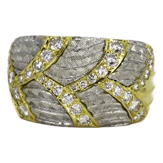 Late 20th Century Michael Bondanza 18k & Platinum Venti Ring, Size 6.25 For Sale