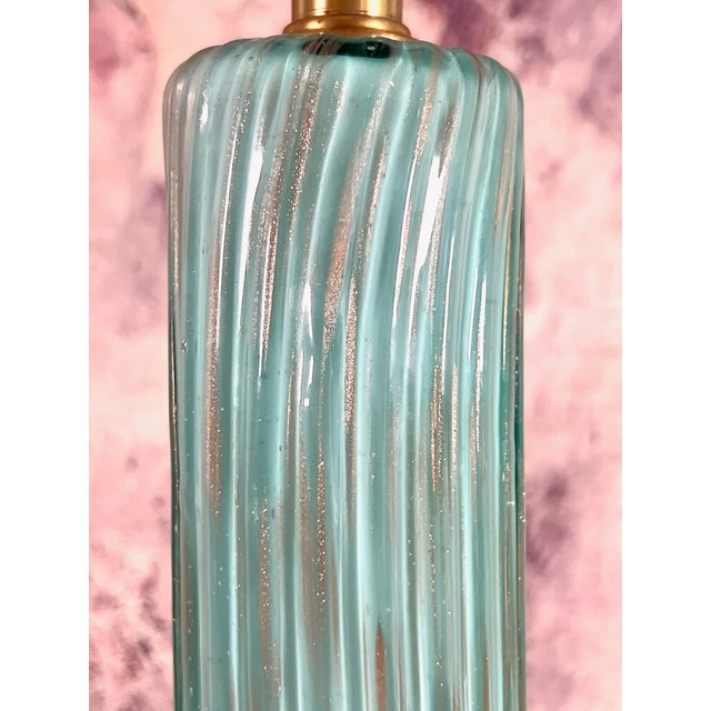 Mid 20th Century The Marbro Lamp Company – Vintage Murano Lamps in Turquoise Blue – A Pair For Sale - Image 10 of 10