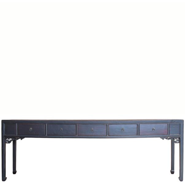19th Century 104" Long 5 Drawer Console Table For Sale - Image 11 of 11