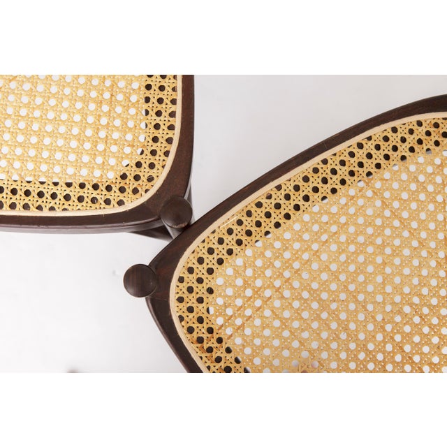 Brown Vintage Bentwood Dining Chairs with Viennese Cane from Thonet, 1960s, Set of 2 For Sale - Image 8 of 12