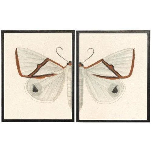 Boho Chic Split White and Red Butterfly - 38" X 25" For Sale - Image 3 of 3