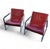 Oscar Lounge Chairs in Red Leather by Martin Haksteen for Harvink, 1980s, Set of 2 For Sale - Image 6 of 6