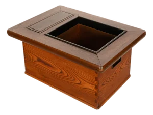 Antique Japanese Meiji Period Keyaki Wood & Copper Hibachi Brazier Table 1890