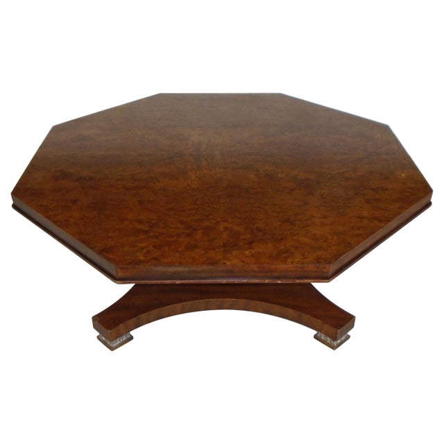 Weiman Walnut Octagon Shape with Pedestal Base Coffee Table For Sale - Image 12 of 12