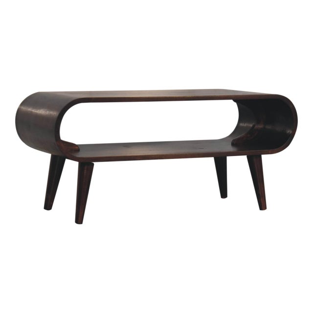 Modern Walnut-Finish Mango Wood Scandinavian Coffee Table For Sale - Image 3 of 8
