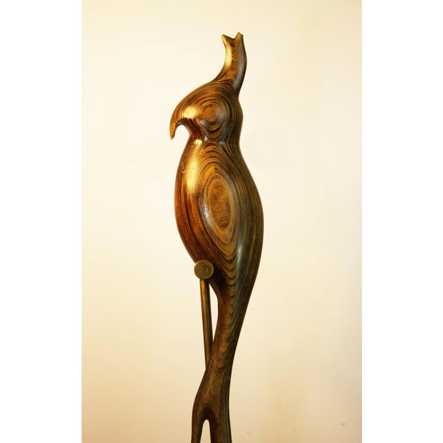 Wood 1970s Mid-Century Modern Hand Carved Bird of Paradise For Sale - Image 7 of 11