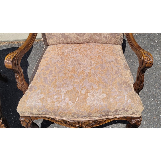 Blush 1990s Fine Pair of Large High Back Georgian Style Armchairs For Sale - Image 8 of 12