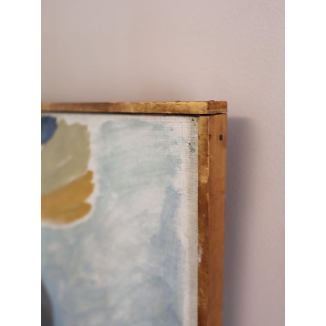 Textile 1948 Mid-Century Modern 'Waiting by the Window' Vintage Original Semi-Abstract Portrait Oil Painting by Swedish Artist Rune Janson (1918-2004), Framed For Sale - Image 7 of 11