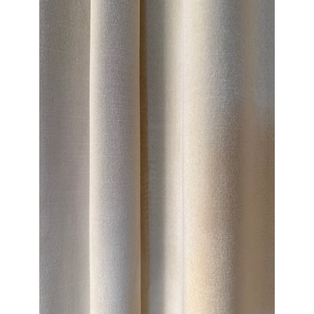 The Shade Store Ripple Fold Velvet Drapery Panel - "Velvet Cream", Blackout Lined - 110"w X 94"h For Sale In Los Angeles - Image 6 of 8