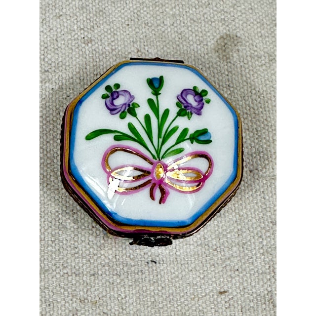 Vintage Octagonal Limoges Box For Sale In New Orleans - Image 6 of 9