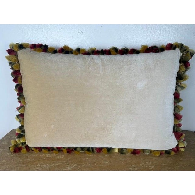 Textile Silk Velvet Appliqued Pillow by Melissa Levinson For Sale - Image 7 of 8
