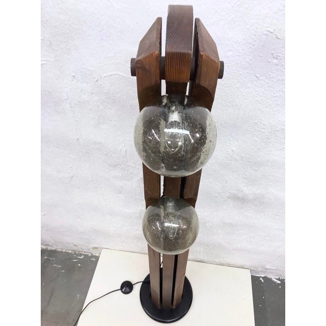Mid-Century Modern Floor Lamp in Wood and Glass from Temde, 1970s For Sale - Image 3 of 15
