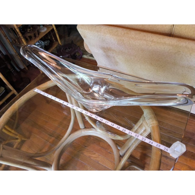 Mid-Century Daum France Rare Large 26.5" Crystal Swallowtail Centerpiece Bowl - Pristine For Sale - Image 9 of 11