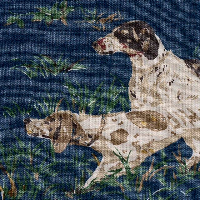 Schumacher SAMPLE - Schumacher Pointers Fabric In Indigo For Sale - Image 4 of 5