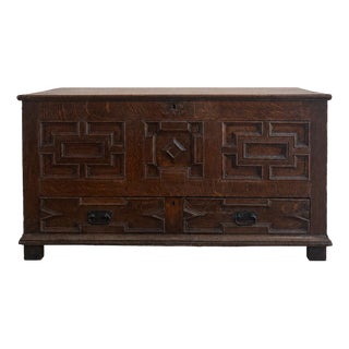 Late 17th Century English Oak Geometric Chest For Sale