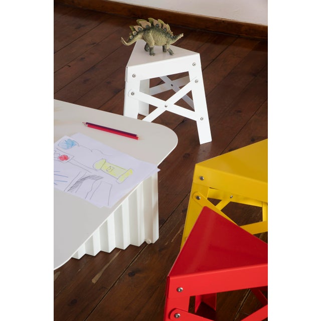 RS Barcelona Plec Large Steel Table, White For Sale - Image 9 of 11