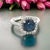 Metal Natural Sapphire Diamond Ring Size 6.5 14k White Gold 2.25 Certified For Sale - Image 7 of 9