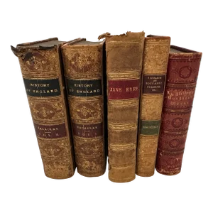 Antique 19th C. Collection of Leather Bound Books-A Set