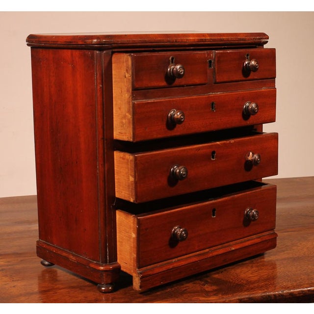 19th Century Miniature Mahogany Chest of Drawers For Sale - Image 5 of 12