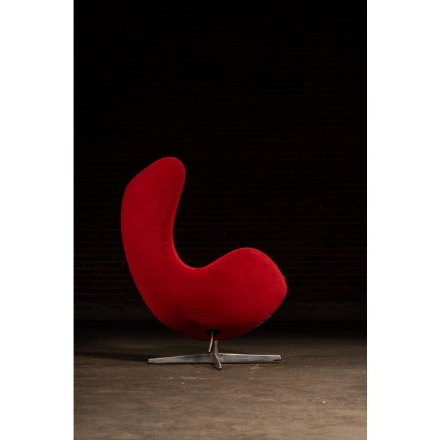 Arne Jacobsen Vintage After-Arne Jacobsen “Egg” Chair in Red Upholstery For Sale - Image 4 of 8