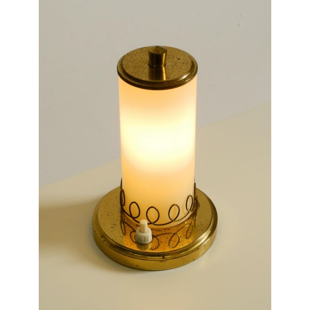 Brass Table Lamp with Opal Glass Shade, 1950s For Sale - Image 11 of 18