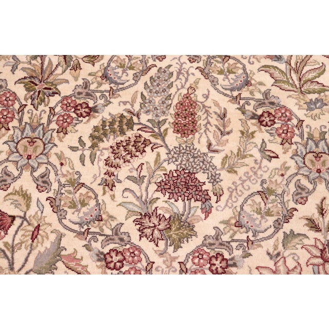 Shabby Chic Pak-Persian Ivory/Ivory Wool Rug - 9'1'' X 12'3'' For Sale - Image 4 of 8