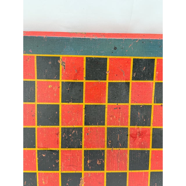 American Painted Folk Art Game Board for Checkers or Chess, C. 1840 For Sale - Image 9 of 12