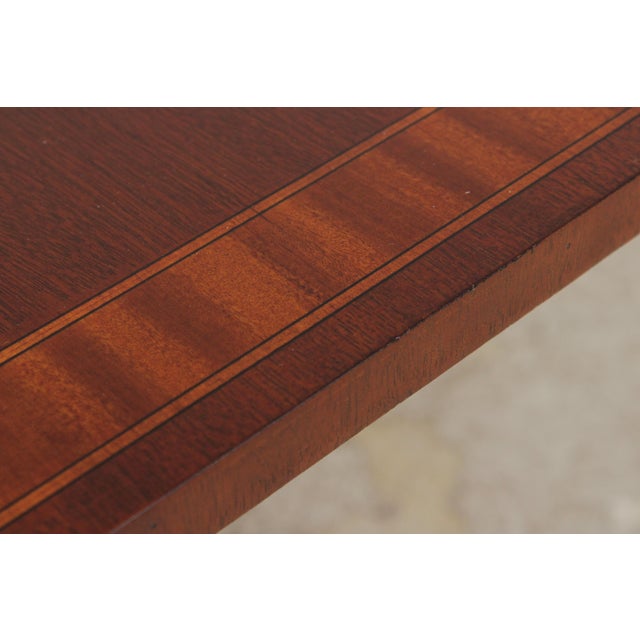 1990s Hickory Chair Mahogany Inlaid Dining Table For Sale - Image 5 of 18