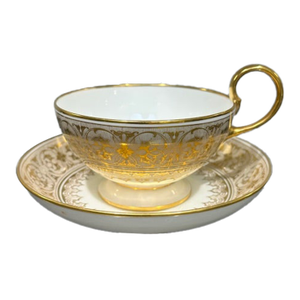 Antique Sevres 1861 Château De Trianon Large Teacup and Saucer
