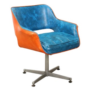 Vintage Armchair in Leatherette & Aluminium, Italy, 1960s For Sale