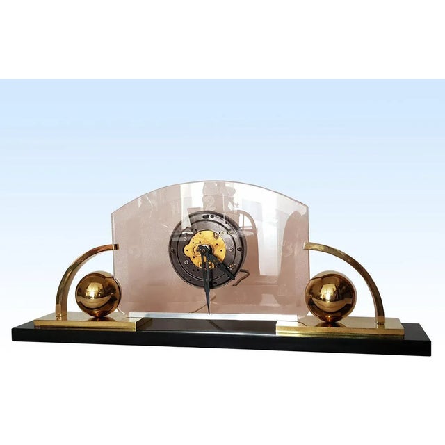 Metal Large Art Deco Electric Clock, 1930s For Sale - Image 7 of 13