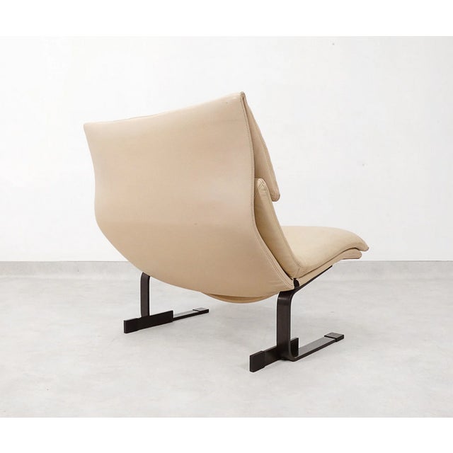 Cream Onda Chair in Cream Leather by Giovanni Offredi for Saporiti Italia, 2000s For Sale - Image 8 of 18