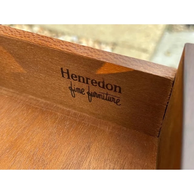 Late 20th Century Henredon Mahogany Inlaid Burlwood DropLeaf Side