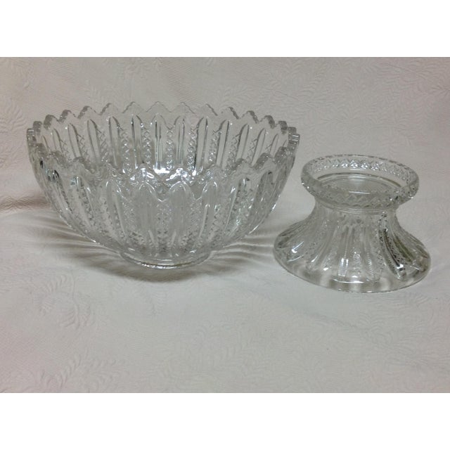 Transparent Antique Eapg Punch Bowl & Stand Duncan Miller Mardi Gras- 2 Pieces For Sale - Image 8 of 12