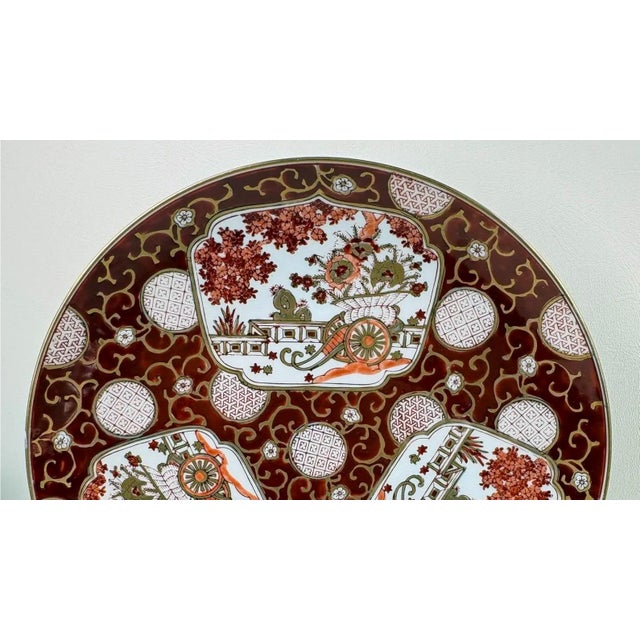 Vintage Hand-Painted Japanese Gold Imari 11" Plates, Set of 3 For Sale - Image 11 of 13