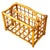 1940s Restored Mid 20th Century Geometric Reed Rattan Pattern Rattan Magazine Rack For Sale - Image 5 of 9