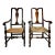 Pair of Antique 18th Century Queen Anne Style Mahogany Armchairs With Rush Seats For Sale