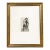 Small Antique Figure Charcoal Drawing on Paper From France in Frame For Sale