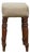 19th Century English Petite Oak Stool with Unique Top and Linen Upholstery For Sale