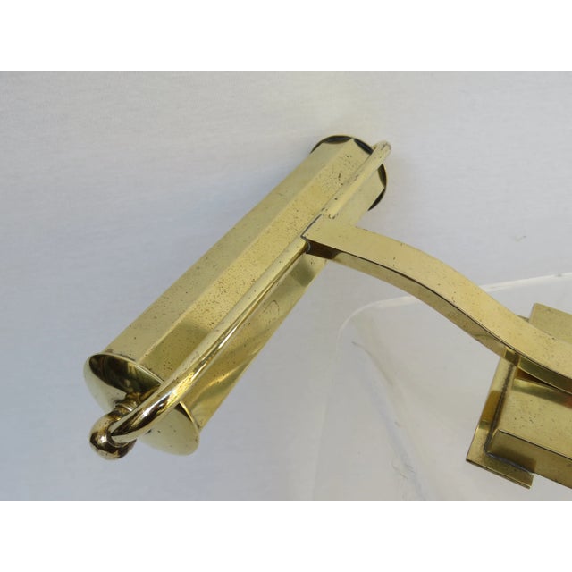 Metal Art Deco Polished Brass Cubist Piano Light, 1920s For Sale - Image 7 of 15