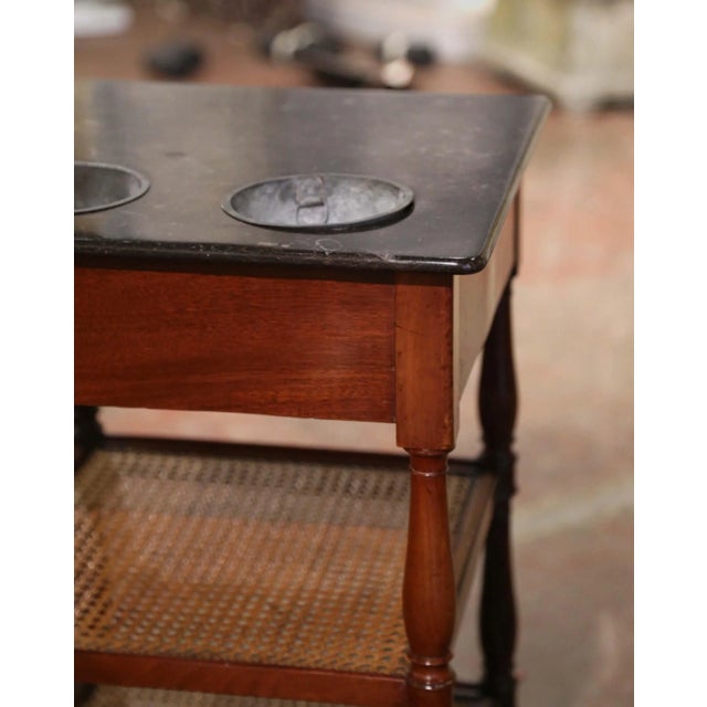 19th Century French Louis Philippe Walnut Rafraîchissoir With Marble Top For Sale - Image 11 of 13
