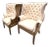 A Pair of Tufted Wingback Chairs in Ivory by Restoration Hardware Attributed to Ralph Lauren Heppelwhite Chairs For Sale