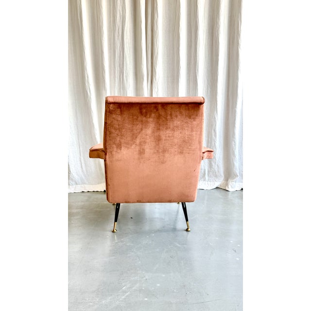 1950s Mid-Century Modern Velvet Lounge Chair by Marco Zanuso for Arflex, Italy, 1950s For Sale - Image 5 of 15