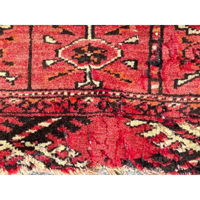 Textile Vintage Distressed Turkmen Bokhara Rug, 1940s For Sale - Image 7 of 18