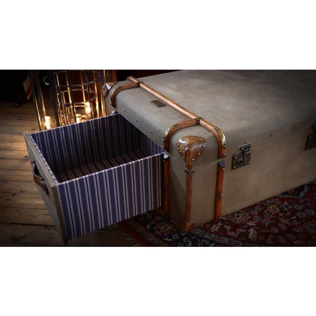 Large Globetrekker Trunk Coffee Table in Canvas and Leather from Timothy Oulton, 2010s For Sale - Image 16 of 18