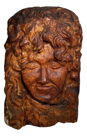 Sculpture of a Head in Wood, France, 1960s